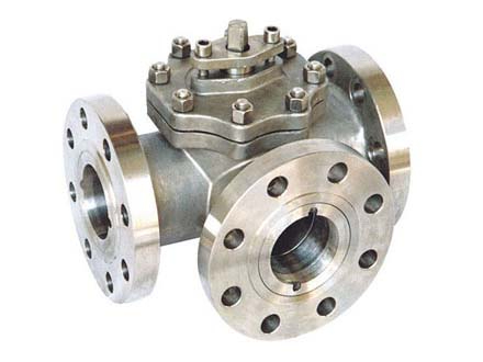 Three way titanium ball valve