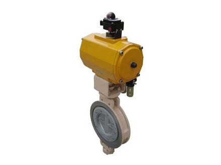 Pneumatic titanium butterfly valve