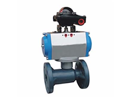 Q641f flange pneumatic plastic regulating ball valve