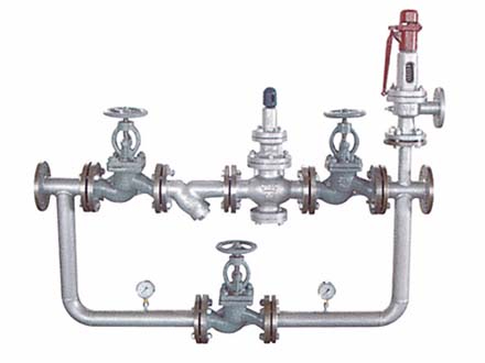 Steam pressure reducing valve group