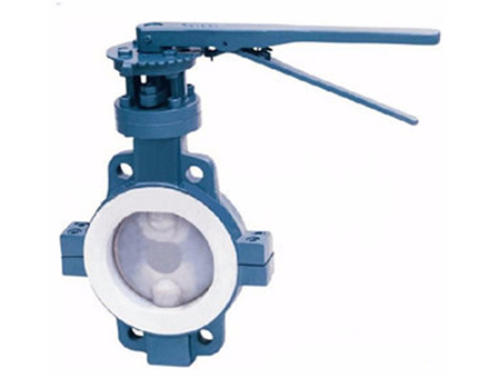 D71f46 manual wafer fluorine lined butterfly valve