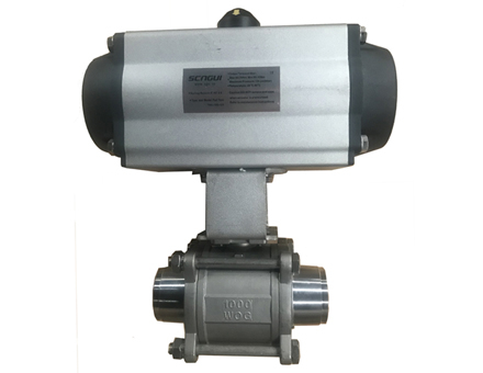 Sanitary pneumatic ball valve