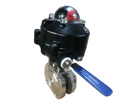 Manual ball valve with limit switch feedback