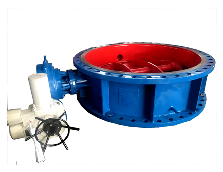 Large diameter electric gas pipeline butterfly valve