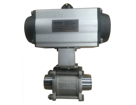 Pneumatic sanitary ball valve